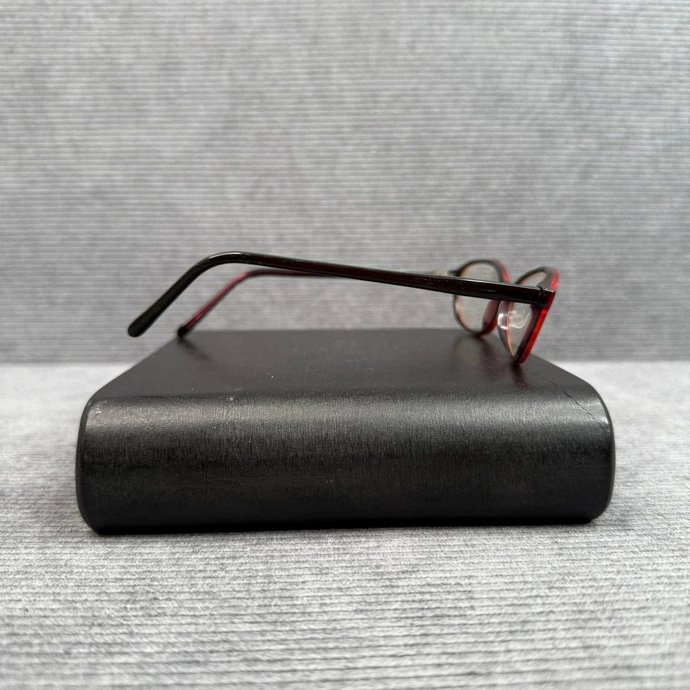 Halston‎ H 58 COL 30 Burgundy Red Oval Eyeglass Frames Made in USA Y2K